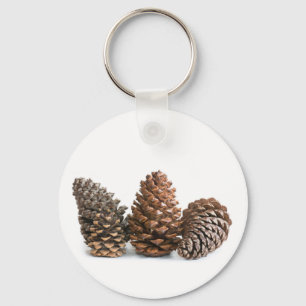 Three pinecones keychain