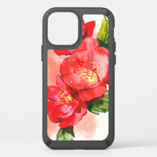 Three Pink and Red Watercolor Roses Speck iPhone 12 Case