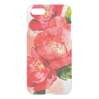 Three Pink and Red Watercolor Roses iPhone SE/8/7 Case