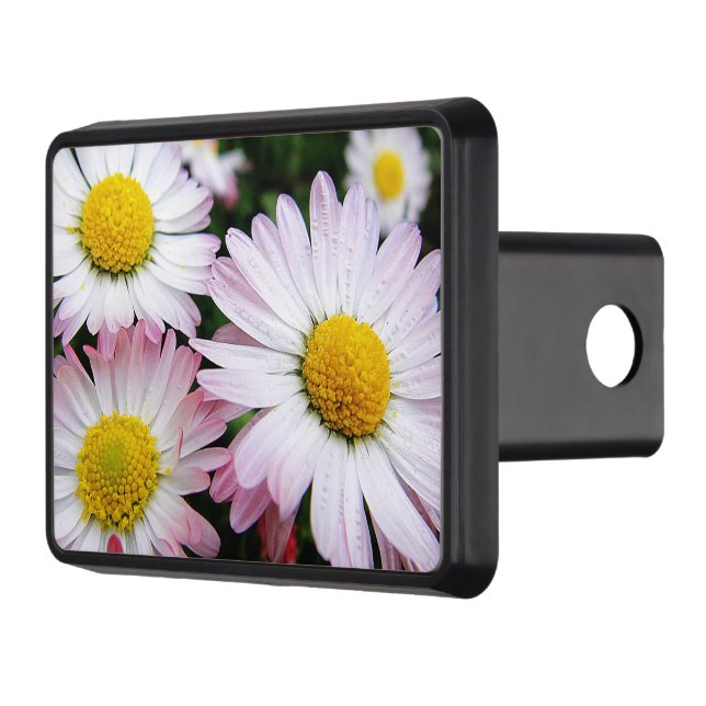 Three pink and white daisies hitch cover (Left)