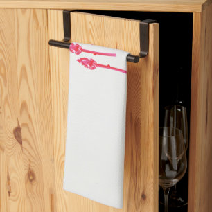 Three pink flowers with a black background kitchen towel