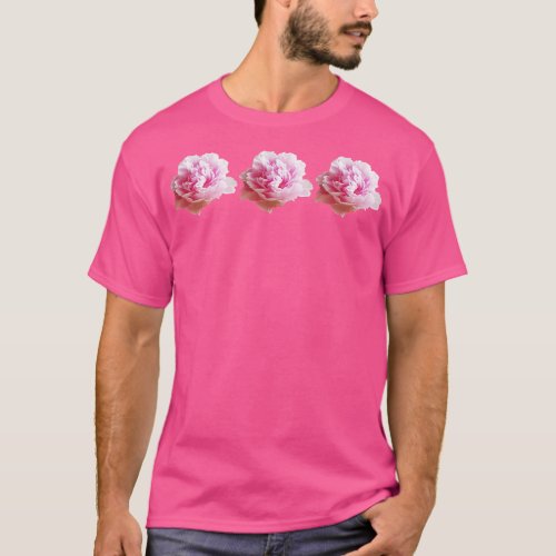 Three Pink Peony Flower Photos T_Shirt