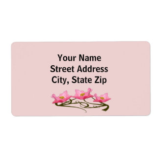 Three Pink Poppies Border Label