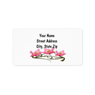 Three Pink Poppies Photo Border Template Label