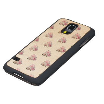 Three pink roses. Floral pattern. Carved Maple Galaxy S5 Slim Case