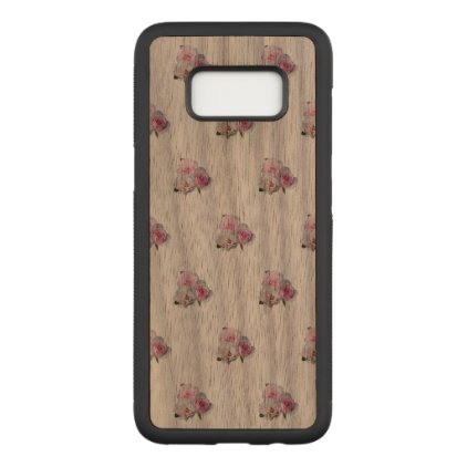 Three pink roses. Floral pattern. Carved Samsung Galaxy S8 Case