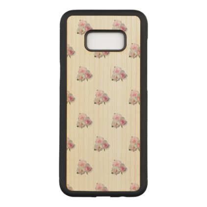 Three pink roses. Floral pattern. Carved Samsung Galaxy S8+ Case