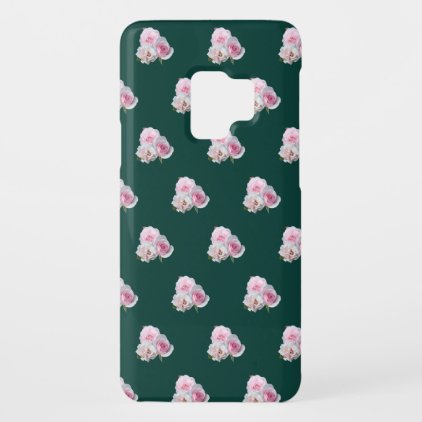 Three pink roses. Floral pattern. Case-Mate Samsung Galaxy S9 Case