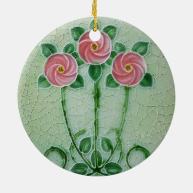 Three Pink Roses Thunder_Cove  Ceramic Ornament (Back)
