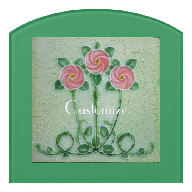 Three Pink Roses Thunder_Cove  Door Sign (Contour Front)