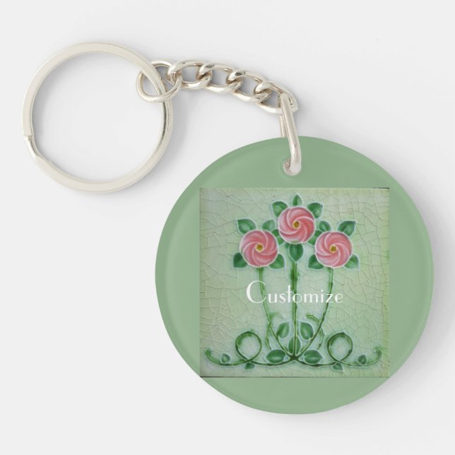 Three Pink Roses Thunder_Cove Keychain (Front)