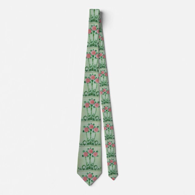 Three Pink Roses Thunder_Cove  Neck Tie (Front)
