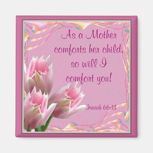 Three Pink Tulips Magnet (Front)