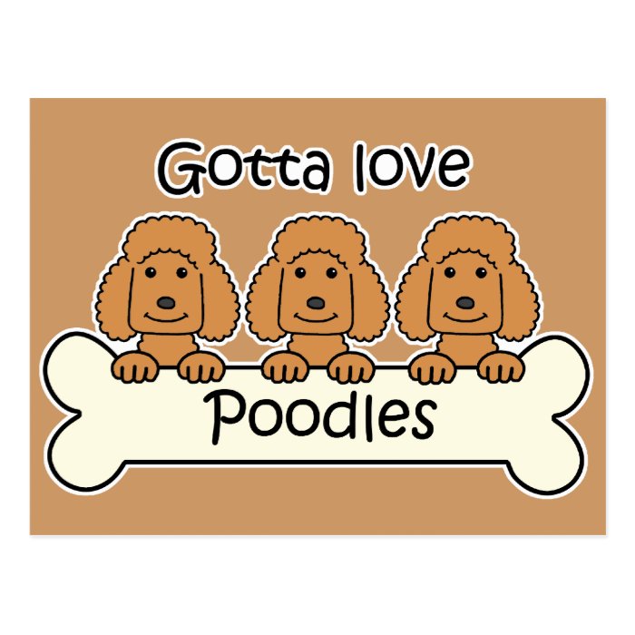 Three Poodles Postcard