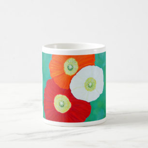 Three Poppies Painting Coffee Mug