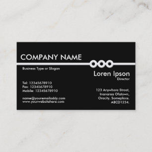 Three Portholes Line - Black Business Card