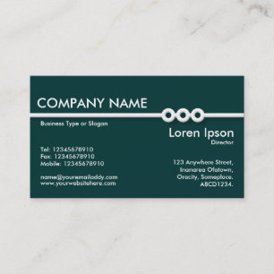 Three Portholes Line - Dark Green (003333) Business Card