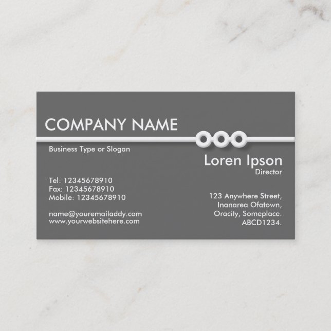 Three Portholes Line - Gray Business Card (Front)