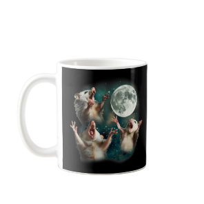 Three Possum Moon 3Opossum Funny Weird Cursed Meme Coffee Mug