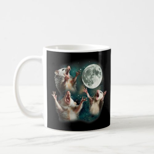 Three Possum Moon 3Opossum Funny Weird Cursed Meme Coffee Mug