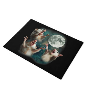 Three Possum Moon 3Opossum Funny Weird Cursed Meme Doormat