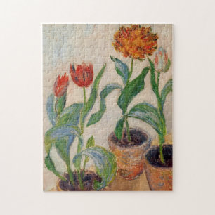 Three Pots of Tulips Monet Fine Art Jigsaw Puzzle