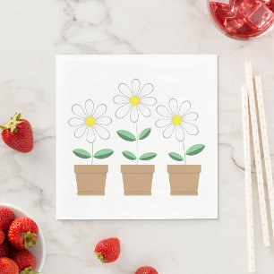 Three Potted Daisies Napkins