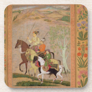 Three Princes Going Hunting, c.1635 (gouache on pa Coaster