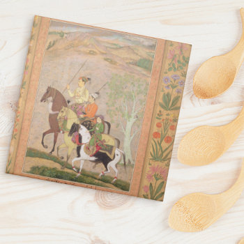 Three Princes Going Hunting  C.1635 (gouache On Pa Tile by bridgemanimages at Zazzle