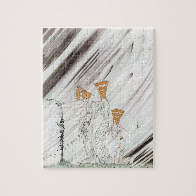 Three Princesses in Blue Mountain by Kay Nielsen Jigsaw Puzzle (Vertical)