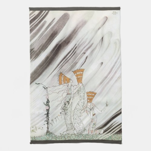 Three Princesses in Blue Mountain by Kay Nielsen Kitchen Towel