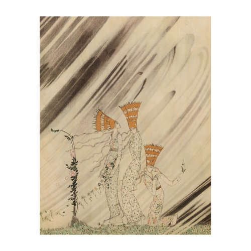Three Princesses in Blue Mountain by Kay Nielsen Wood Wall Decor