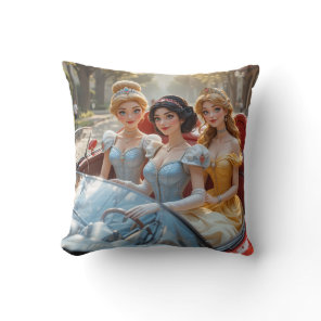 Three Princesses Throw Pillow