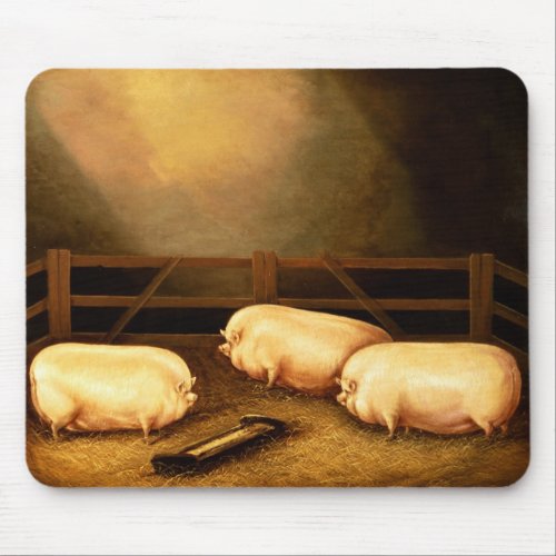 Three Prize Pigs outside a Sty Mouse Pad