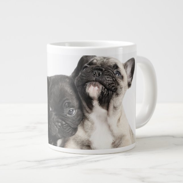 Three Pug Puppies Giant Coffee Mug (Front Right)