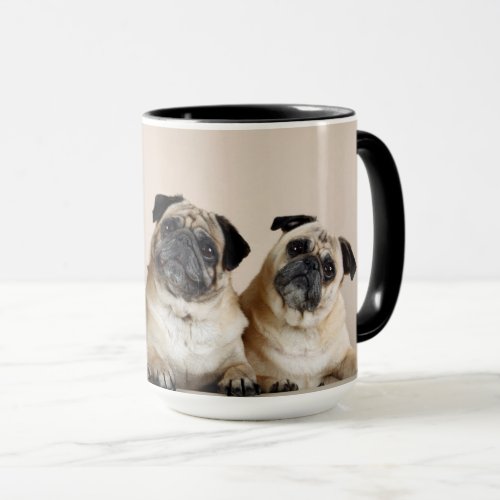 Three Pugs In A Row Mug