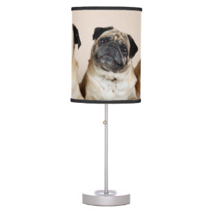 Three Pugs In A Row Table Lamp