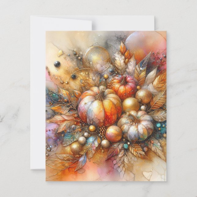 Three Pumpkin Autumn Fall Scrapbook Paper (Front)