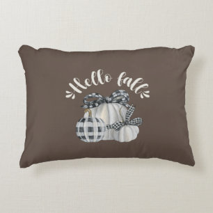 Three Pumpkin Hello Fall Accent Pillow