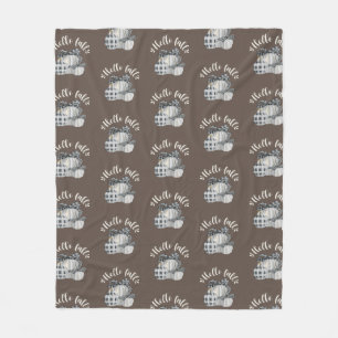 Three Pumpkin Hello Fall Fleece Blanket