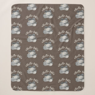 Three Pumpkin Hello Fall Sherpa Blanket