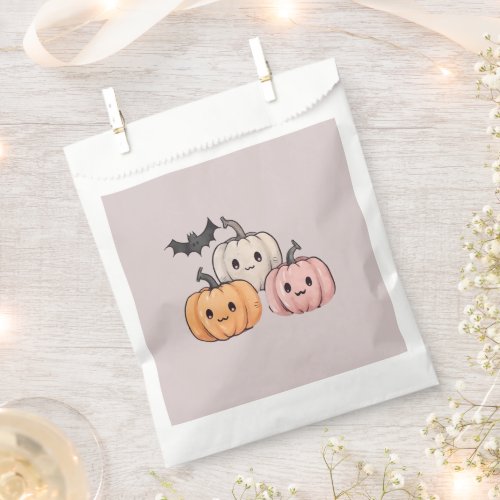 Three Pumpkins and a Bat Happy Halloween Favor Bag