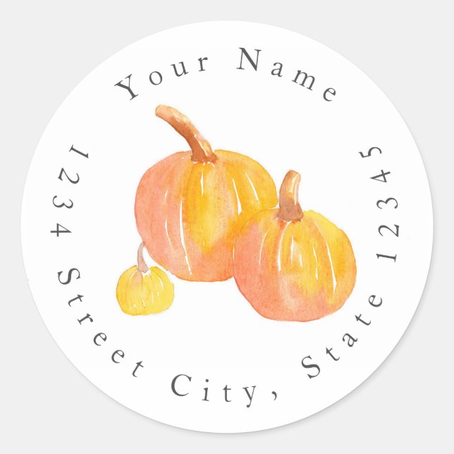 Three Pumpkins Classic Round Sticker (Front)