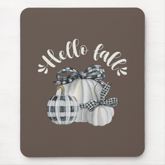 Three Pumpkins Hello Fall Mouse Pad (Front)