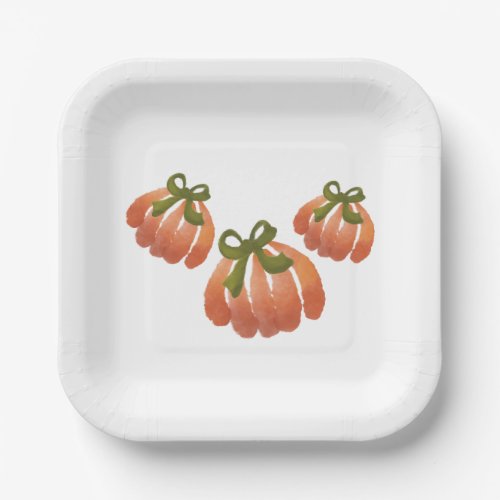 Three Pumpkins Paper Plates