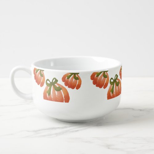 Three Pumpkins Pattern Soup Mug