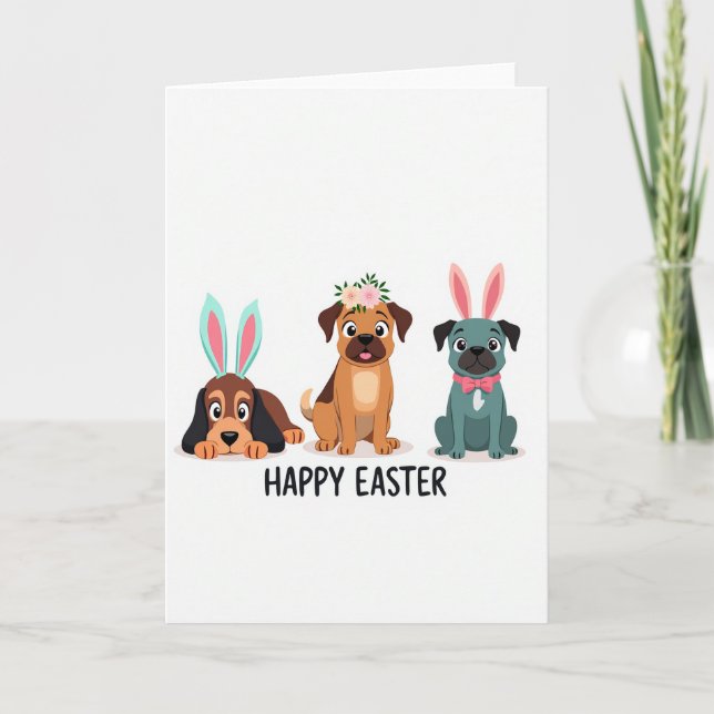 Three Puppy Easter Card (Front)