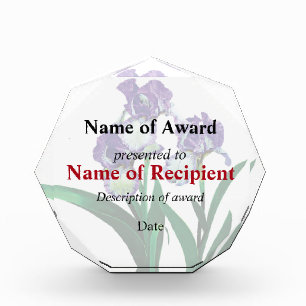 Three Purple and White Irises Award