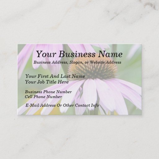 Customizable Three Purple Coneflowers Business Card Templates