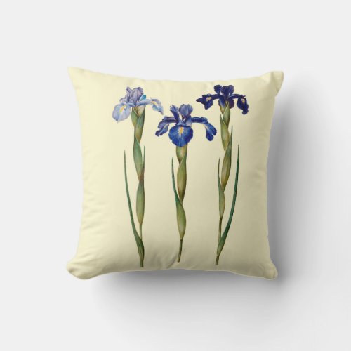 Three Purple Iris Indoor Pillow 16x16